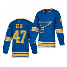 St. Louis Blues Trikot Torey Krug 47 Adidas Blau Ausweich Authentic - Herren